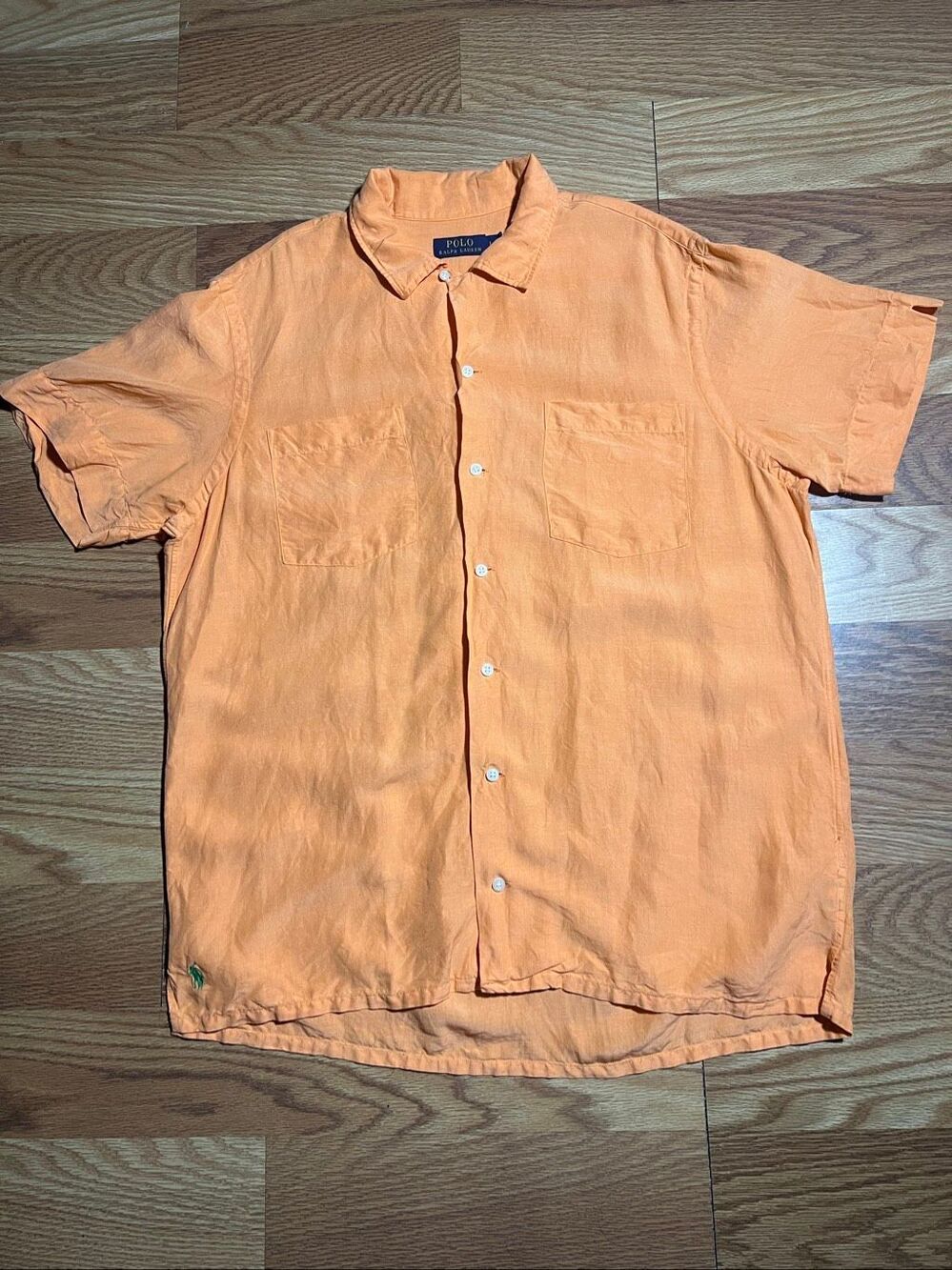 Polo Ralph Lauren Men’s Silk Linen Camp Loop Collar Button Shirt Large